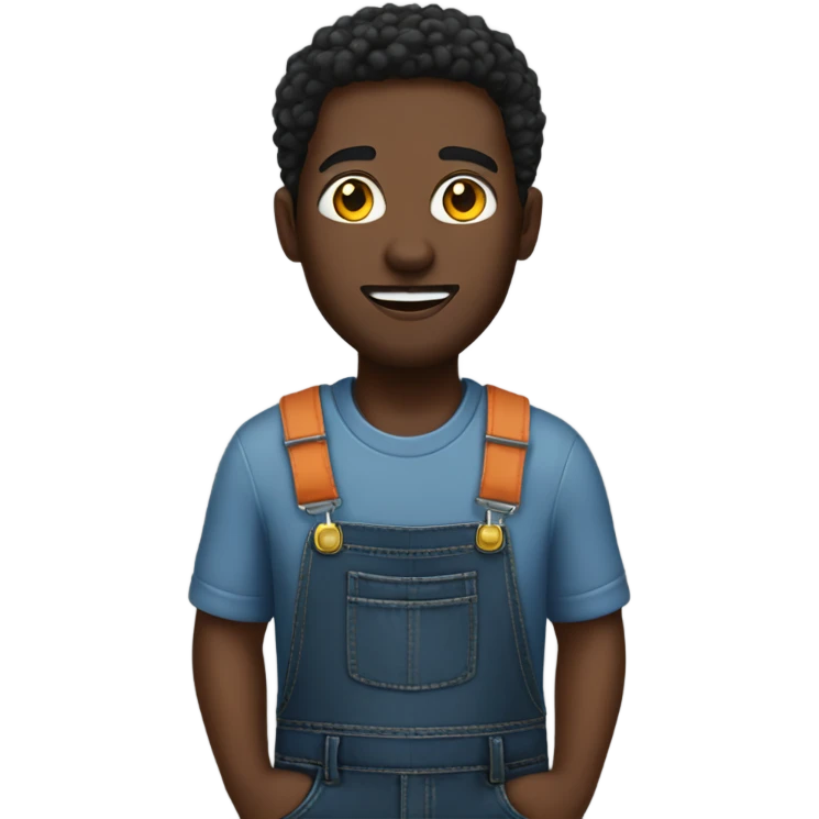 Blk guy in overalls  emoji