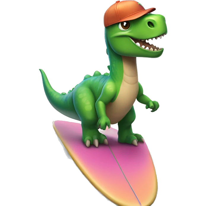 Dinosaur on a surf board  emoji