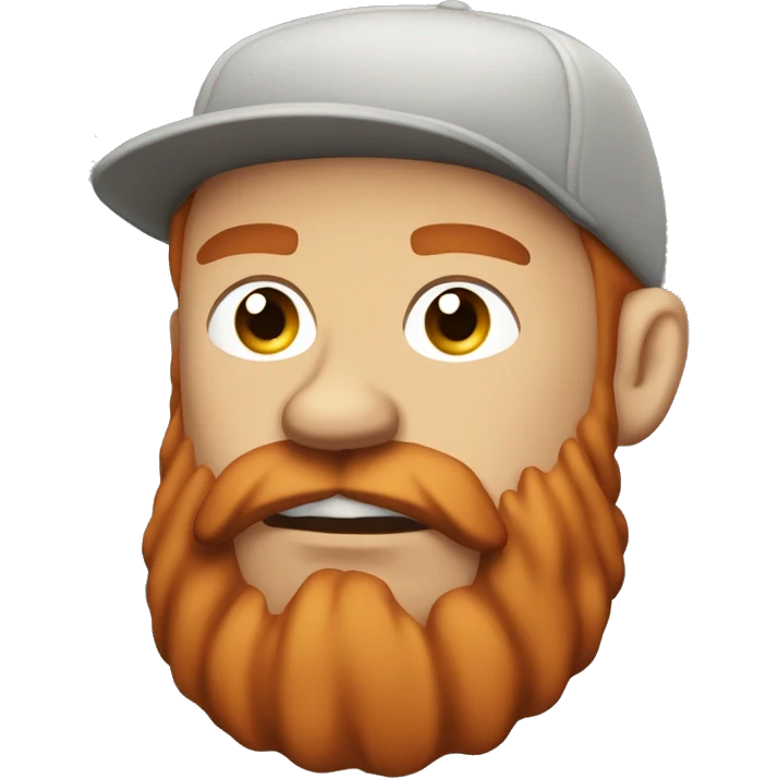 red haired man with beard and an earring, wearing a cap, who looks grumpy and angry emoji