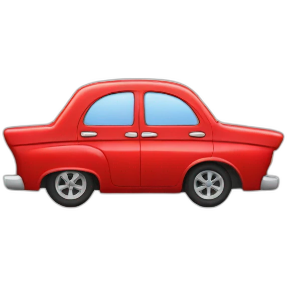red sedan car with wing emoji