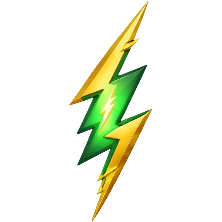 lightning with golden and green colours emoji