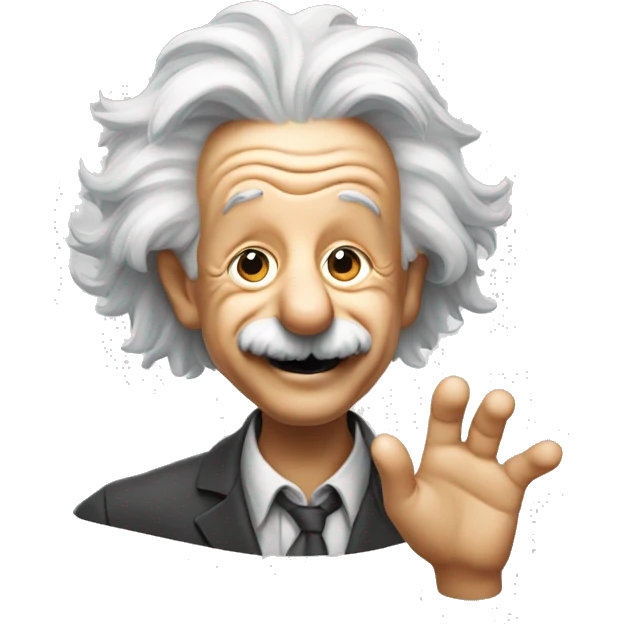 albert einstein vawes hand smiling emoji