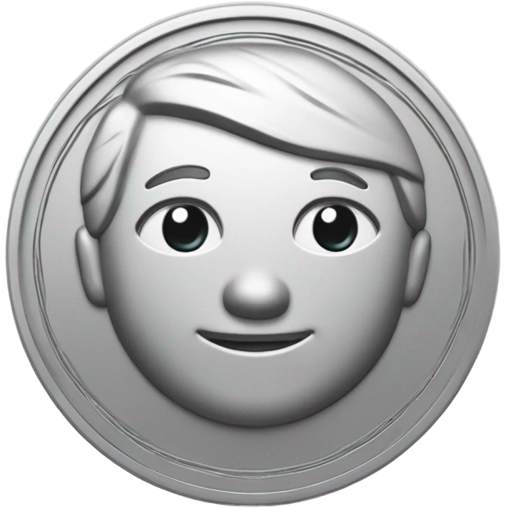 3D clay cute simple silver coin engraved with number 100 emoji