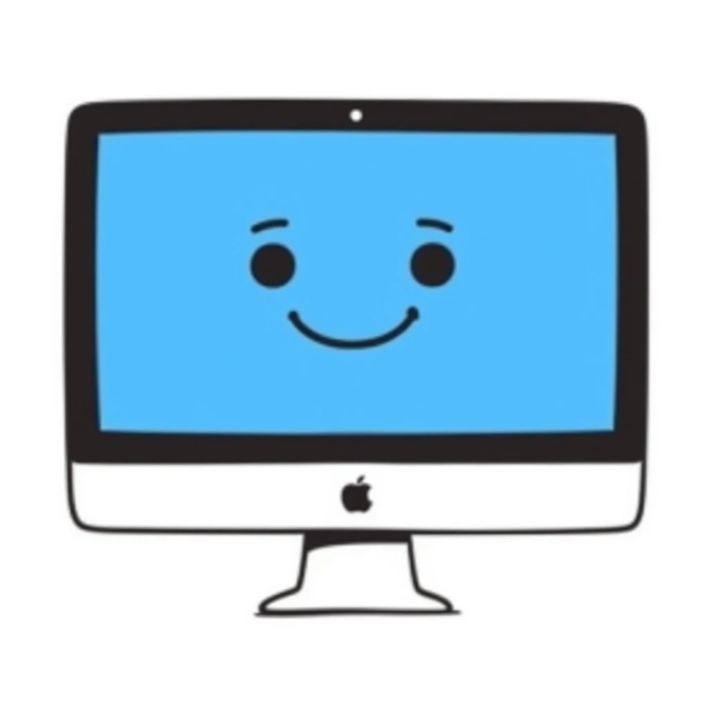smiling blue Mac computer screen emoji