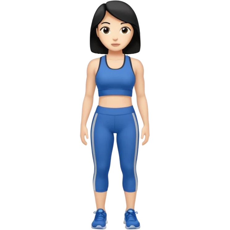 mach mir denn fintess trainer mit schwarzen haren wir er stehend steht mit gym kleidung emoji