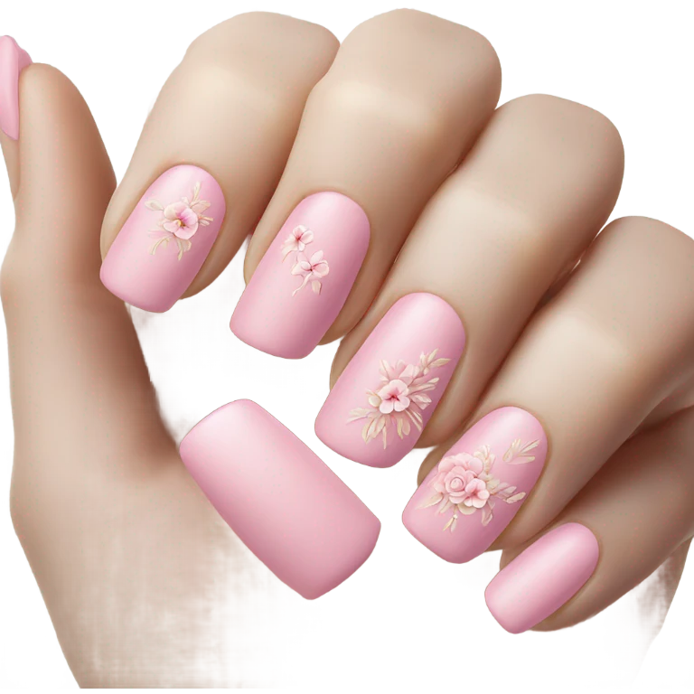 pink with flower nails  emoji