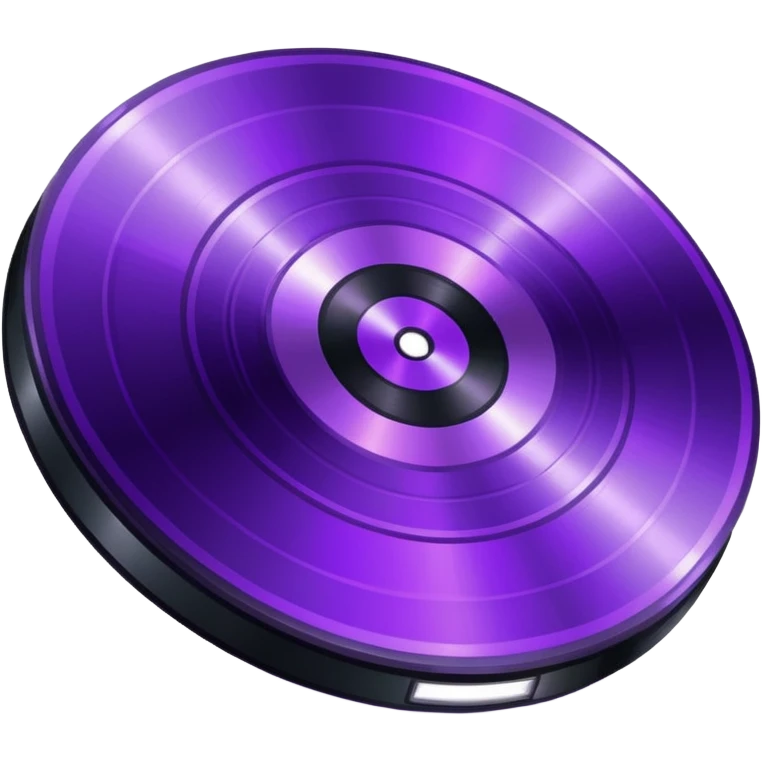 pixelated music disc with a purple label emoji