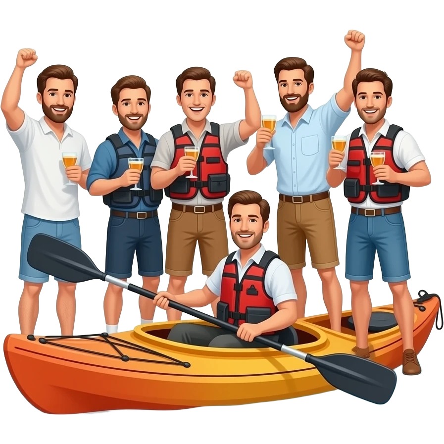 stag party on a kayak emoji