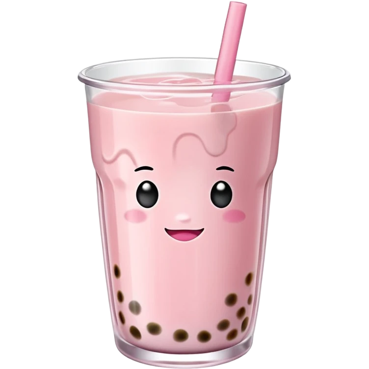 make an emoji for a pink lychee or sakura boba tea emoji