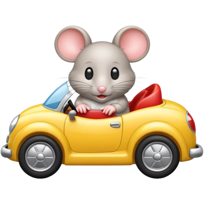 Mouse in a car emoji