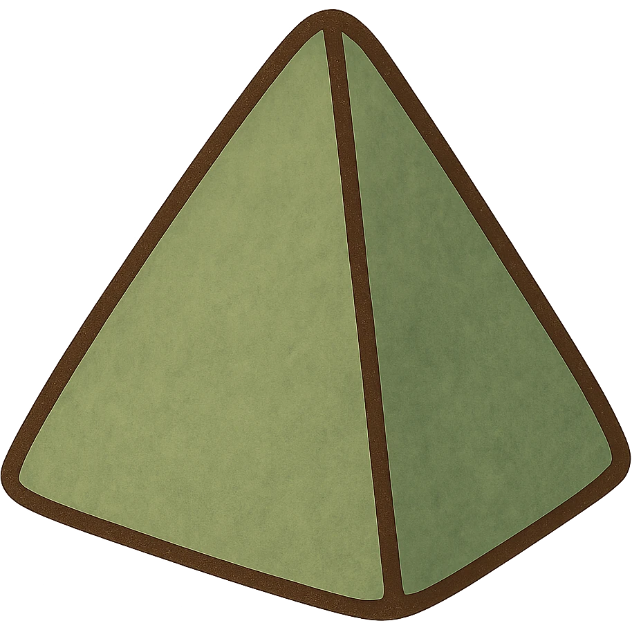 green tetrahedron, flat color, minimalistic emoji