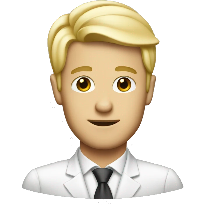 Blonde male attorney with a birthday hat emoji