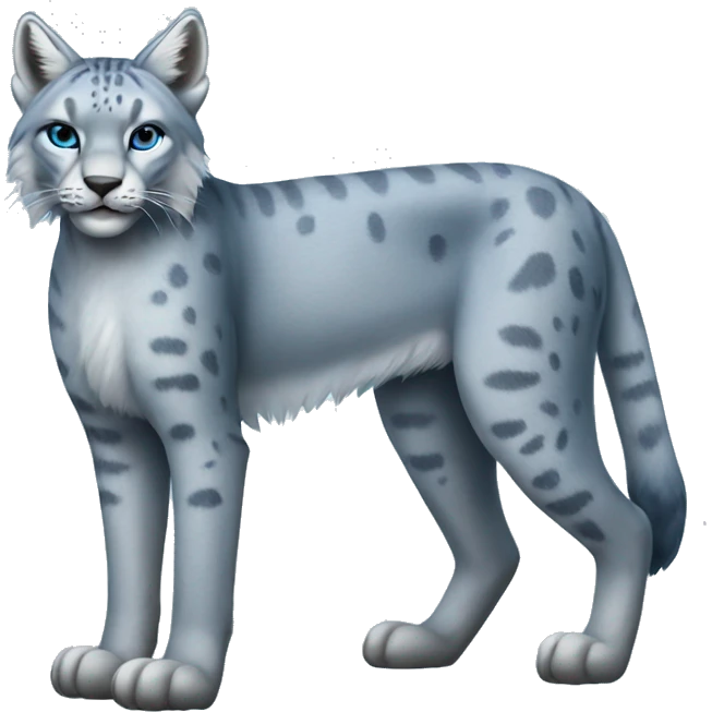 A blue lynx full body emoji