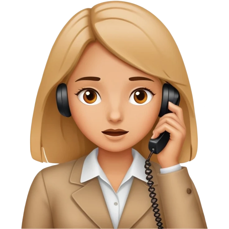 girl with a lot of phone calls and work emoji