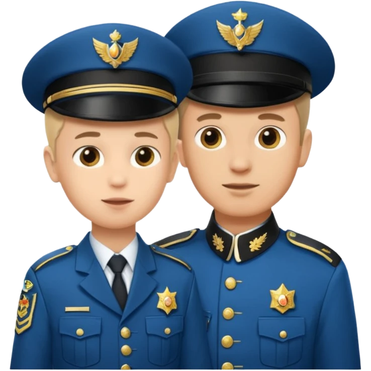 un gendarme parlant a un enfant civil emoji