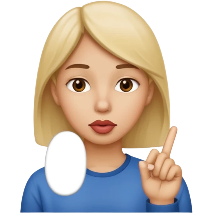 Labio con dedo en la boca emoji