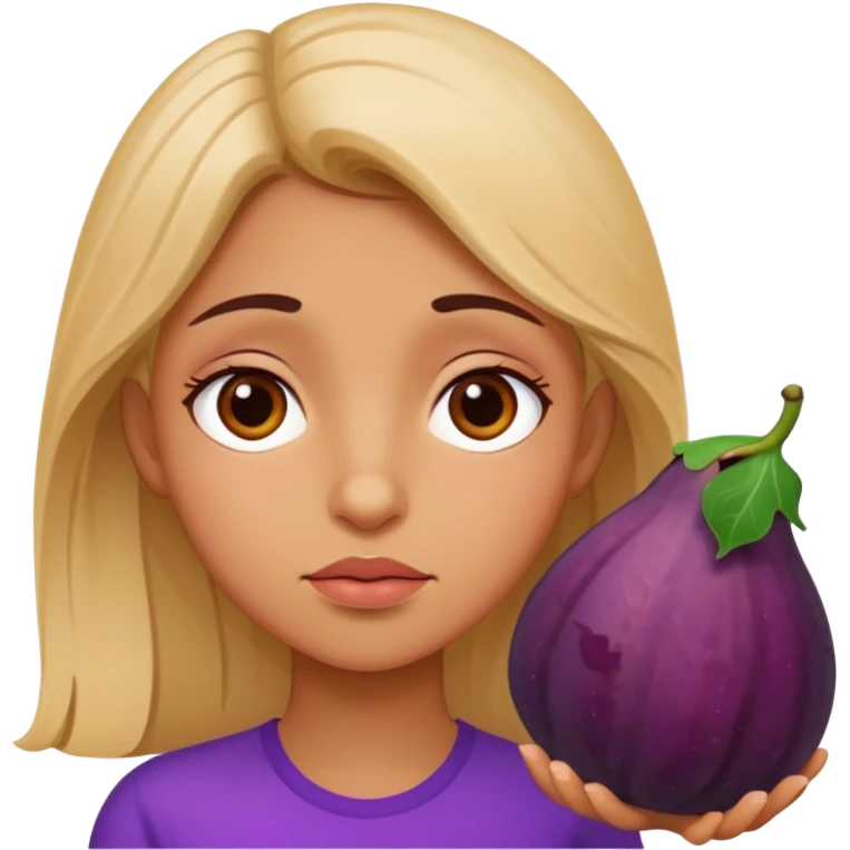 Un higo y una muchacha cansada emoji