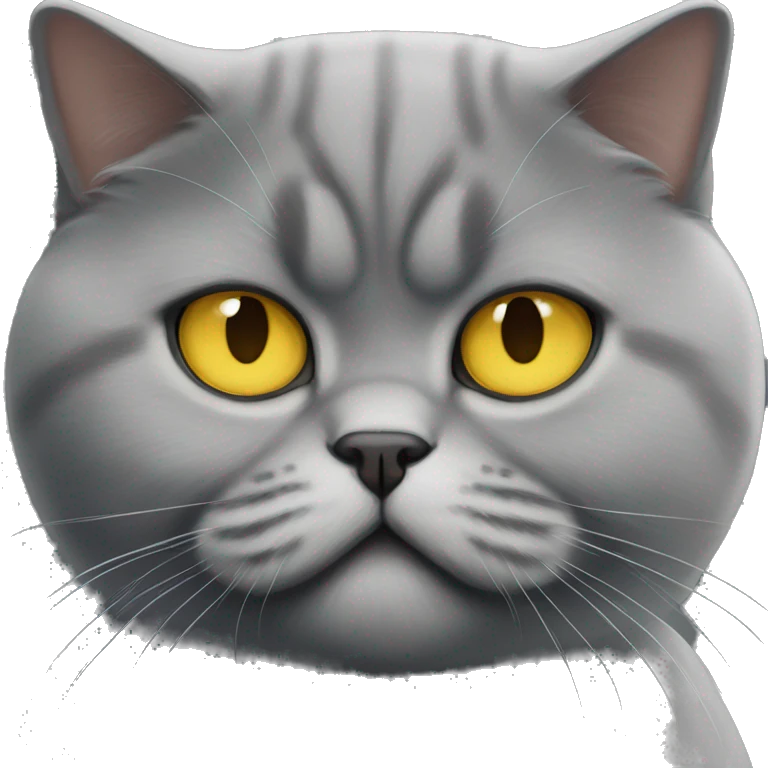 Angry British shorthair with yellow eyes emoji