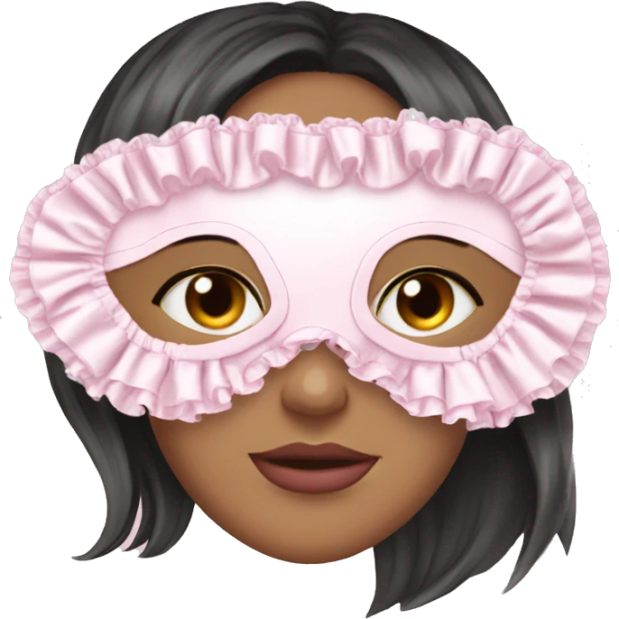 Light pink Frilly satin sleep mask  emoji