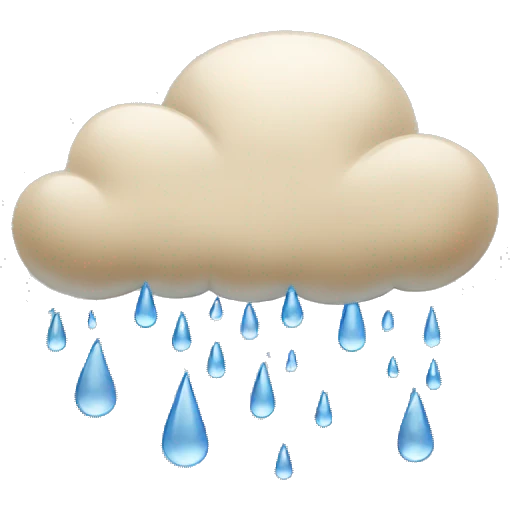 beige cloud with rain emoji