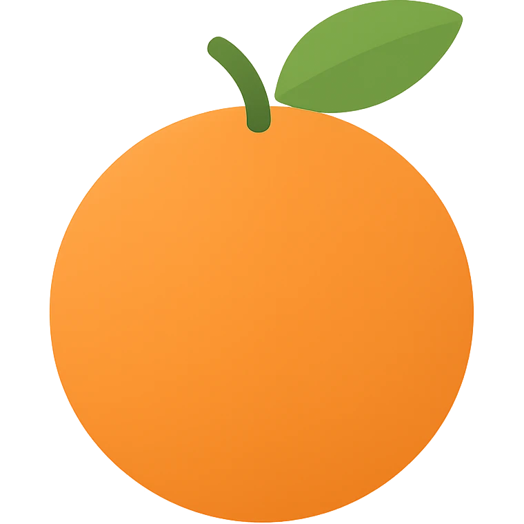 simple orange fruit, minimal, clean, no text emoji