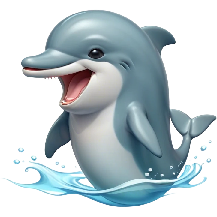 Cinematic Cute Yawning Bottlenose Dolphin Portrait Emoji, Head tilted slightly with a dramatic, wide-open yawn, showcasing a sleek, shiny glossy body with softly curved fins and drowsy, half-closed eyes, Simplified yet irresistibly adorable features, highly detailed, glowing with a soft, cozy aquatic glow, high shine, relaxed yet expressive, stylized with a hint of whimsical marine ease, soft glowing outline, capturing the essence of a drowsy yet affectionate dolphin that appears ready to stretch out and yawn its way out of the screen! emoji