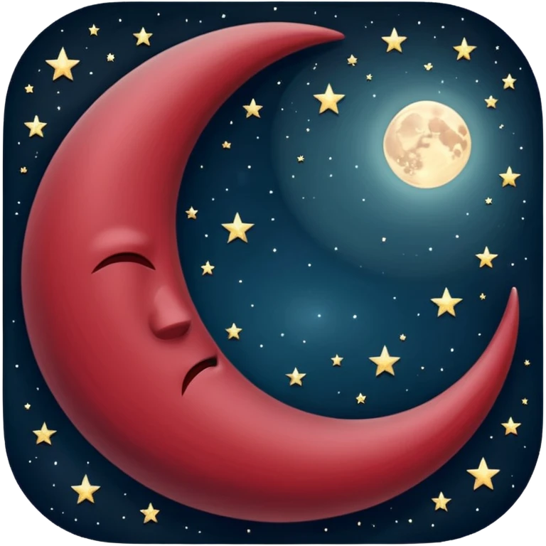 burgundy crescent moon  emoji