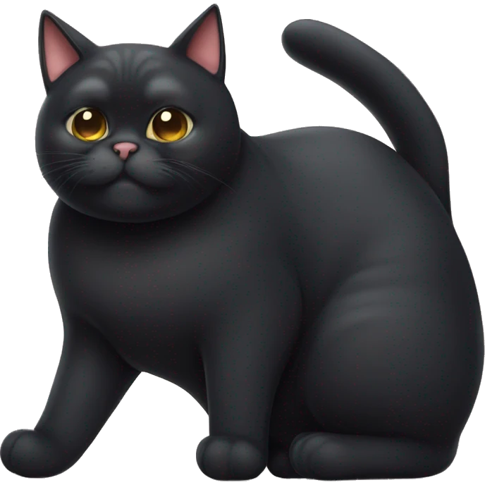 Insanely Super obese black cat  emoji