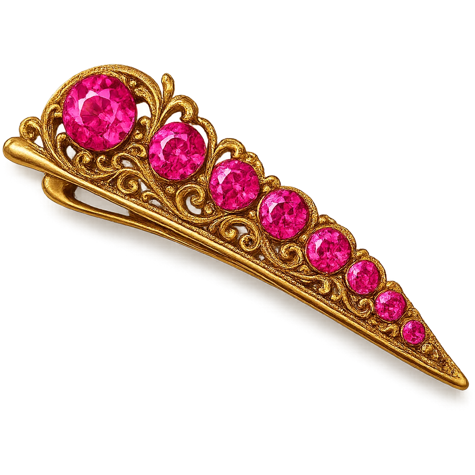 pink jeweled hairpin, luxurious and bold emoji
