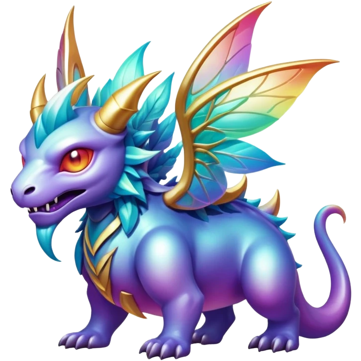 Epic divine legendary complex detailed iridescent gradients aesthetic-Fakémon-creature-scenery emoji