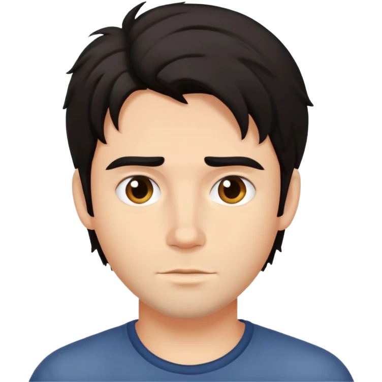 dark haired guy with messy middle parted hair emoji