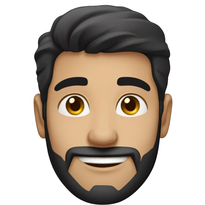 middle eastern man, black hair, hazel eyes, stubble, waving hi emoji