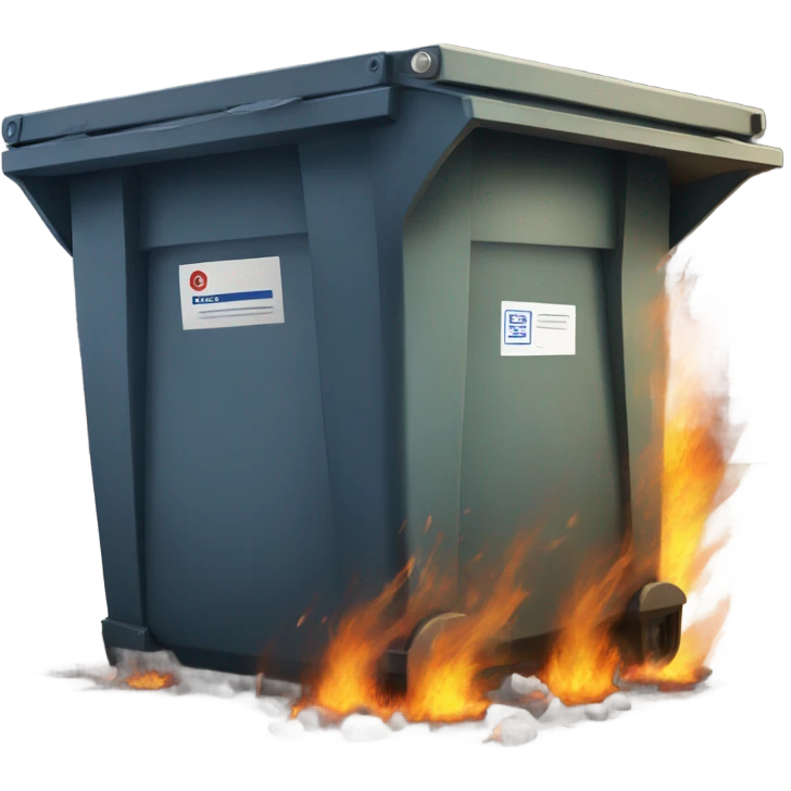 Post office dumpster fire emoji