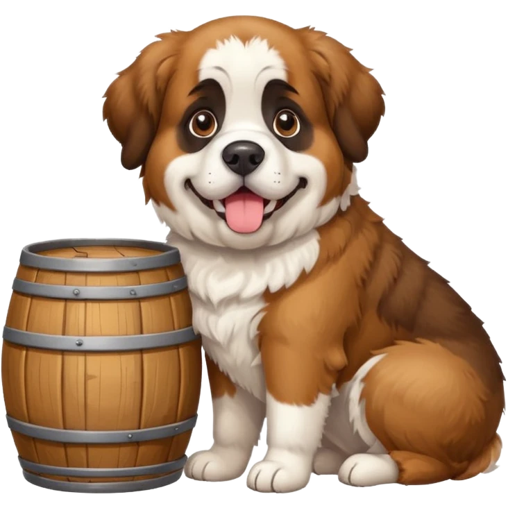 st. bernard rescue dog with barrel emoji