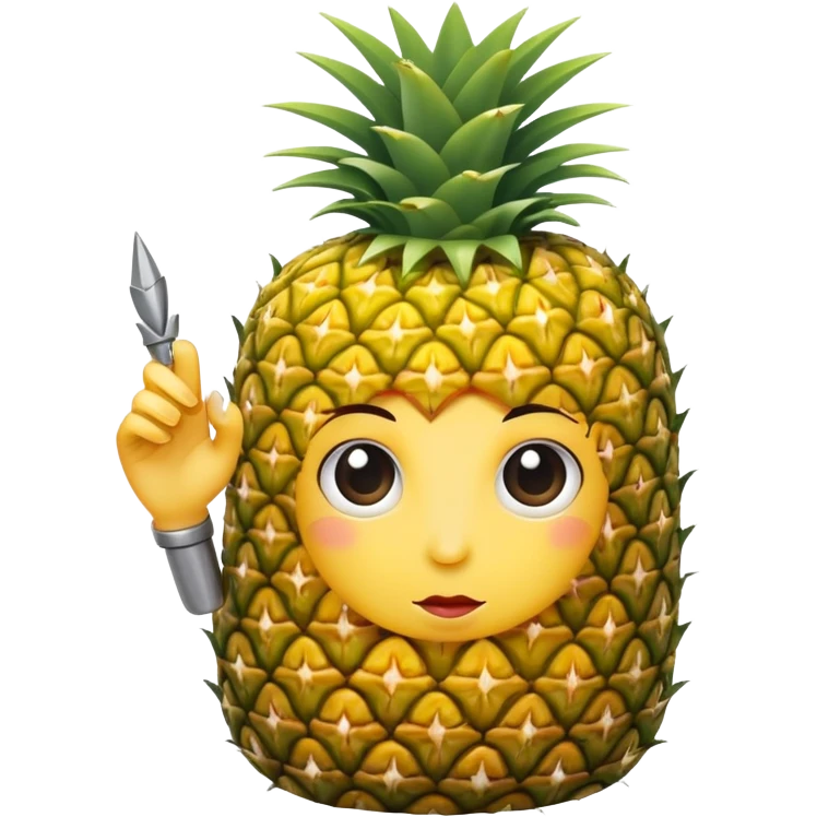 Nails with a pineapple emoji