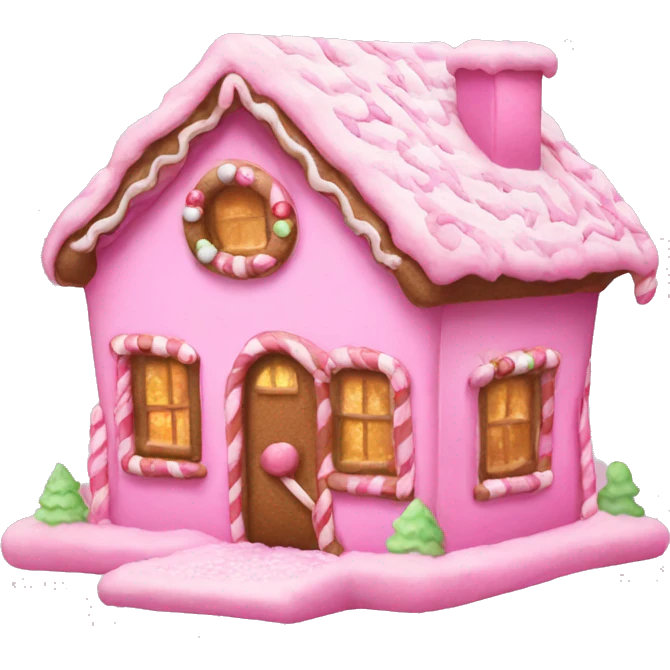 pink gingerbread house emoji