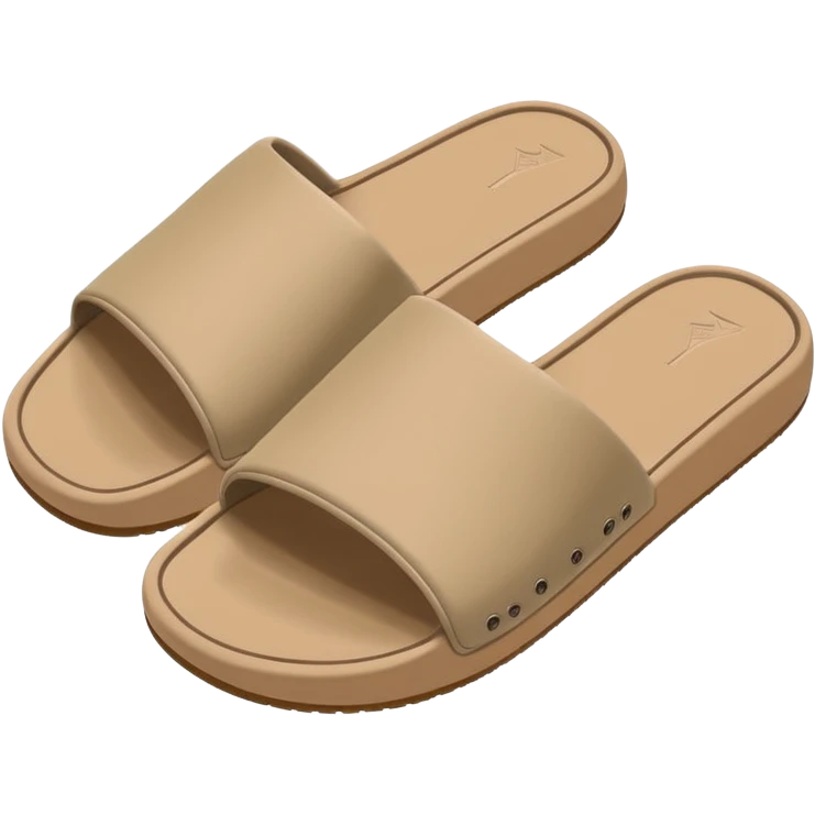 minimalist tan yeezy slide sandal emoji