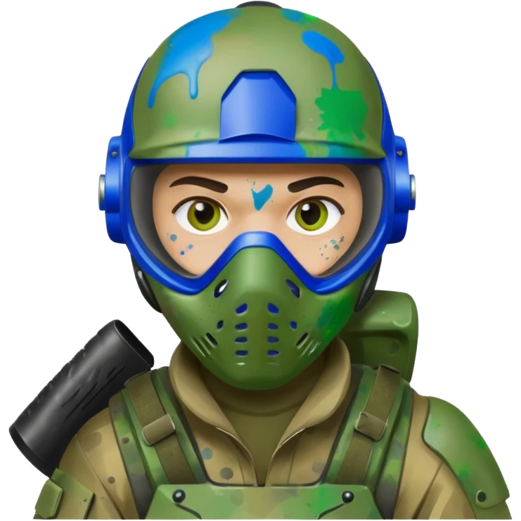paintball player face distinct emoji