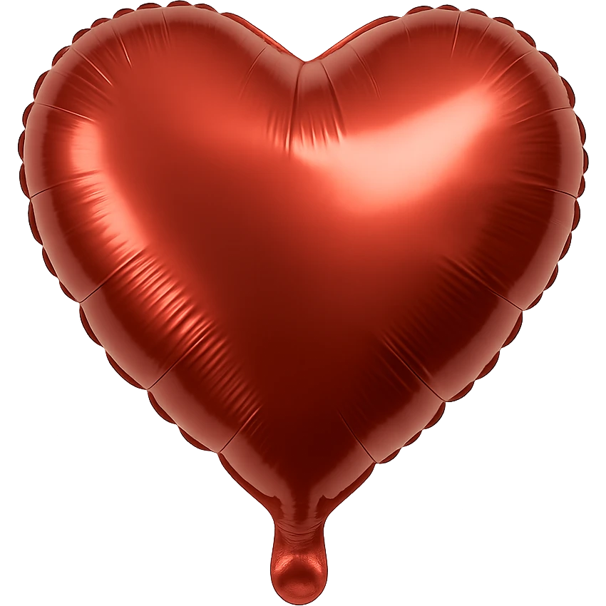Foil balloon heart, remove background emoji