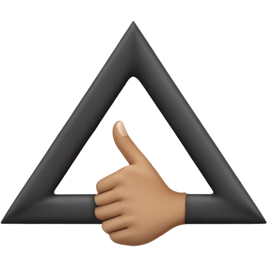 2 hands make A simbol like create Triangle simbol using thumb and index finger emoji