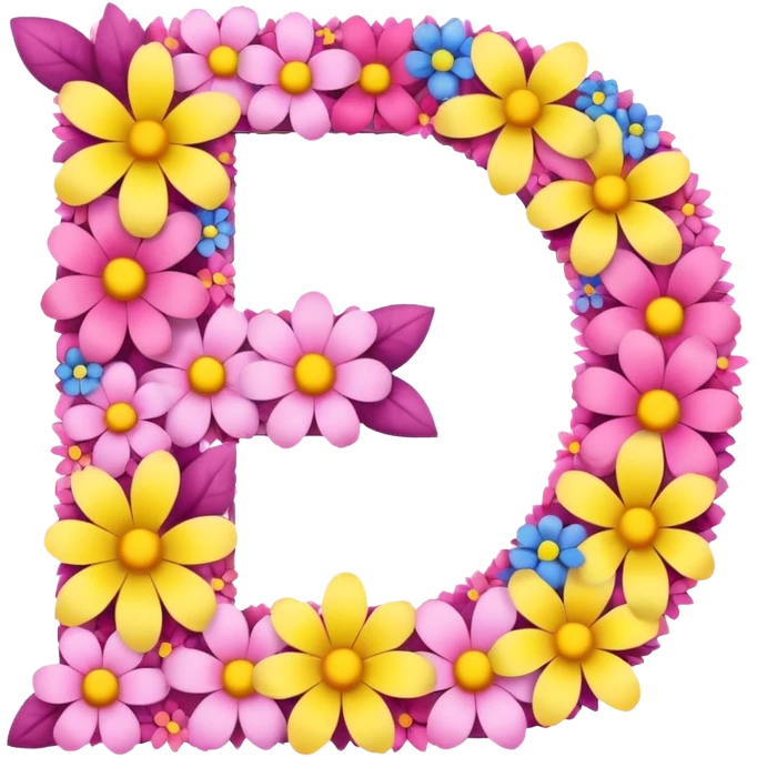 letter made of flowers emoji