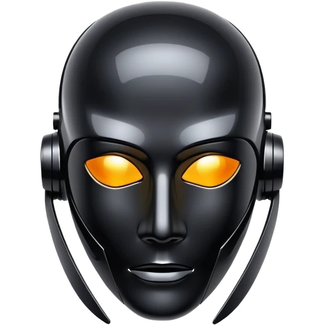 futuristic black AI mask emoji
