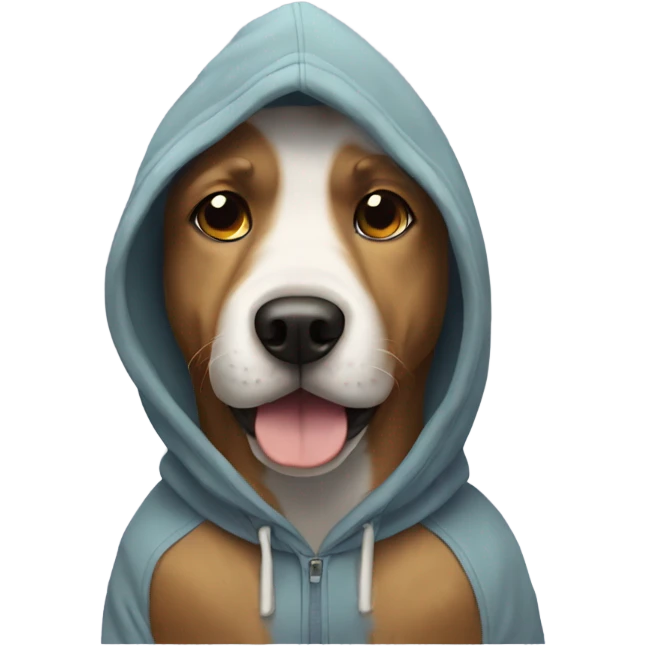 Dog wearing a hoodie emoji