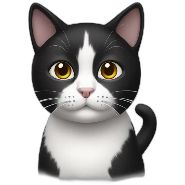 black and white cat emoji