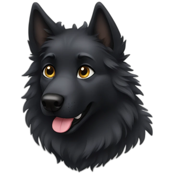 black wolfdog fluffy emoji