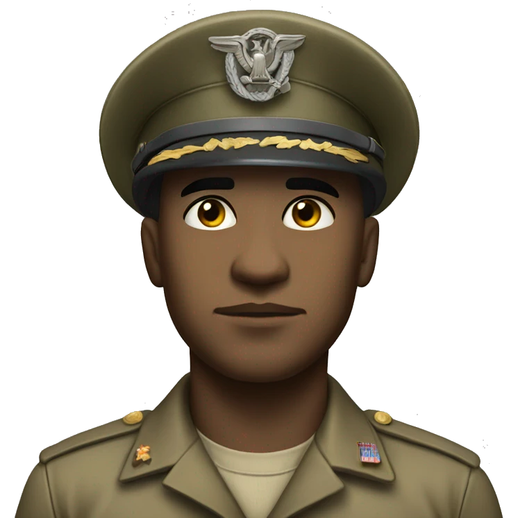 photorealistic serious soldier in american uniform WW2 emoji