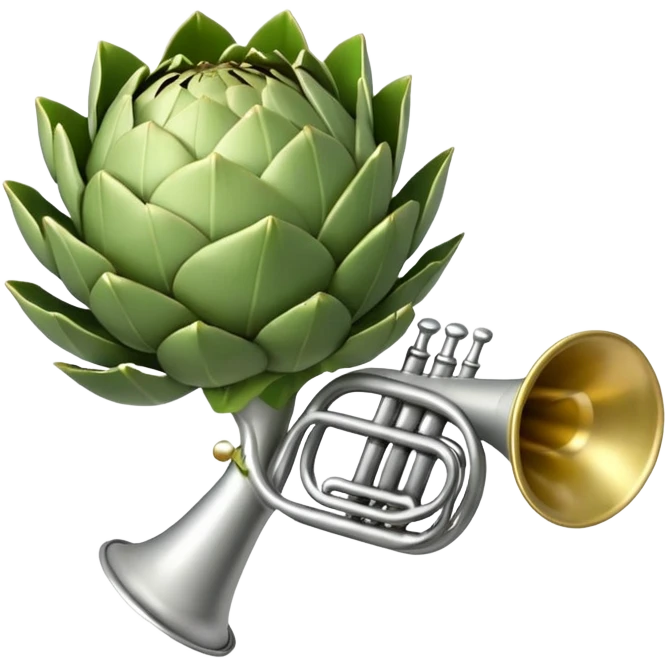 Shuffling Artichok with a trumpet emoji