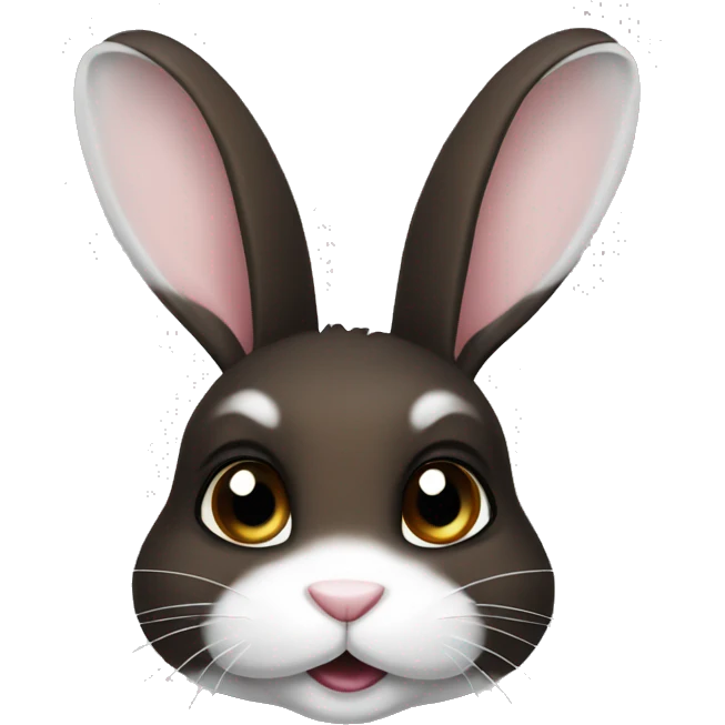 Bunny black brown white emoji