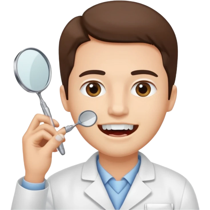 Dentist with patient teeth checkup  emoji