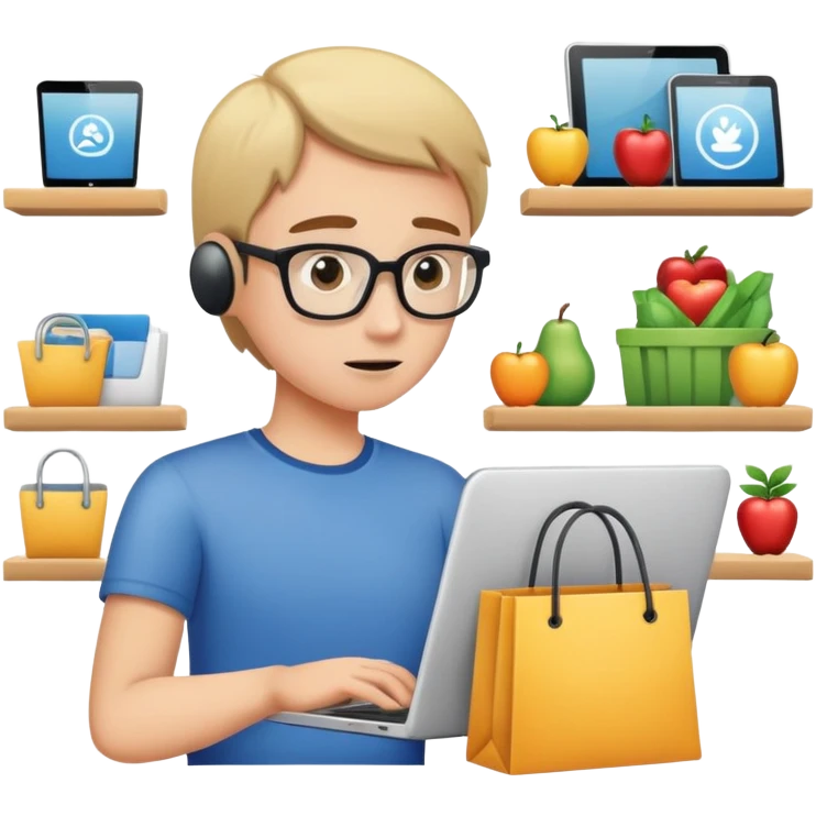 Shopping on the internet emoji